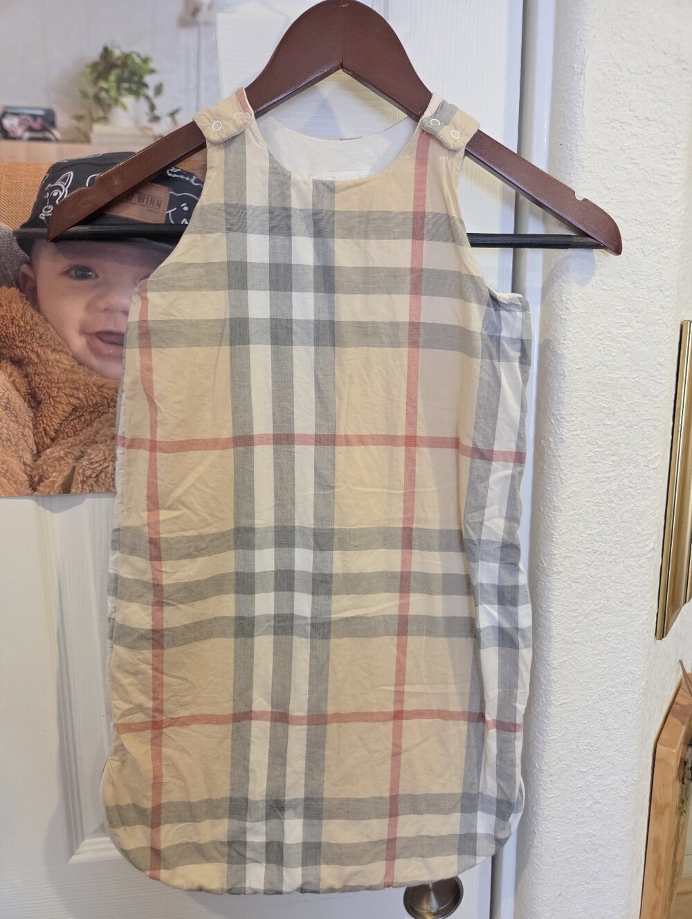 Burberry Baby Sleep Sac. Nova Plaid. Size Small.